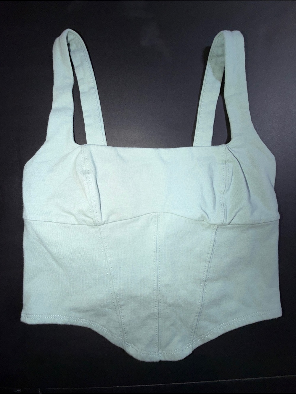 Garage Mint Green Cropped Bustier Tank Top